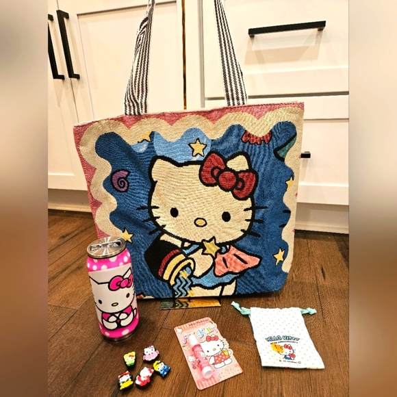 Hello Kitty Other - NEW Hello Kitty Tote Bag with Accessories Bundle